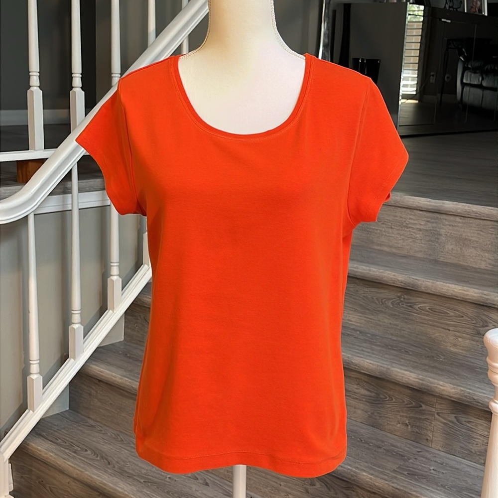 Chico's Orange Short Sleeve Top
